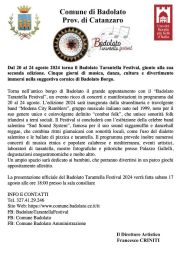 Dal 20 al 24 agosto 2024 torna il Badolato Tarantella Festival!**